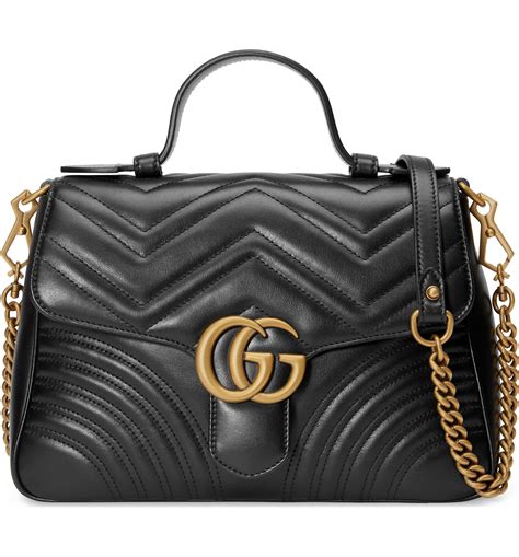 gucci gg marmont matelassé leather top handle tote|Gucci Marmont small shoulder bag.